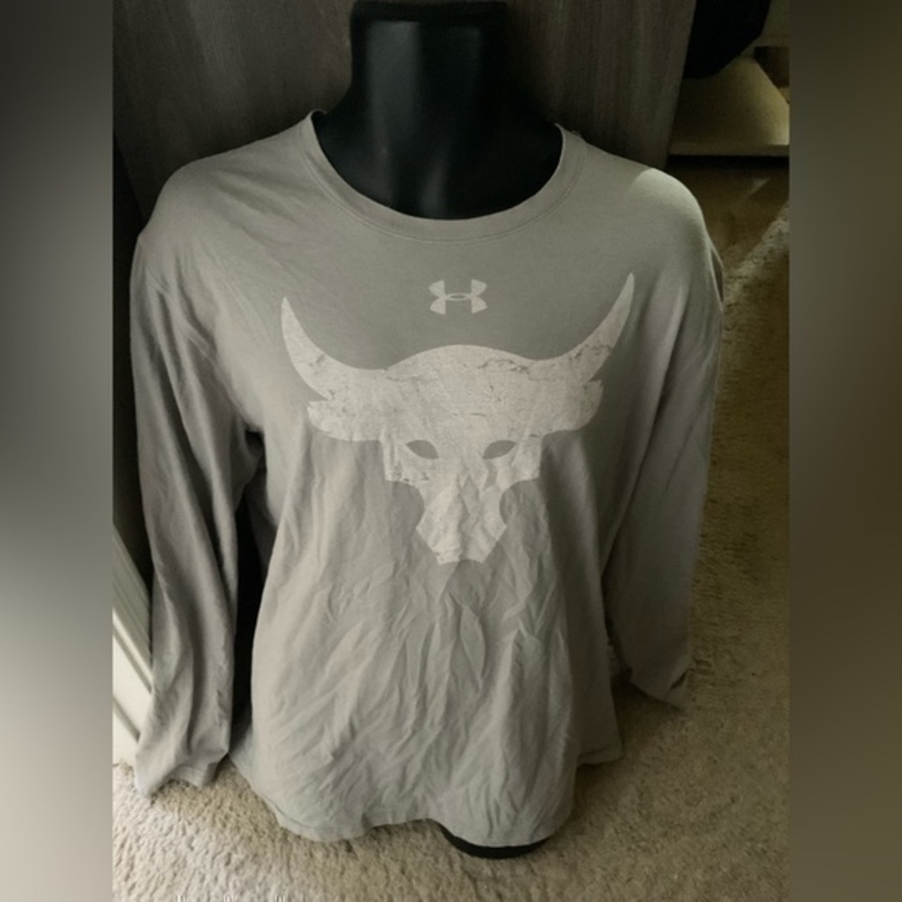 Men’s used Under Armour size XL you project Rock long sleeve tee shirt Pre own - Picture 1 of 4